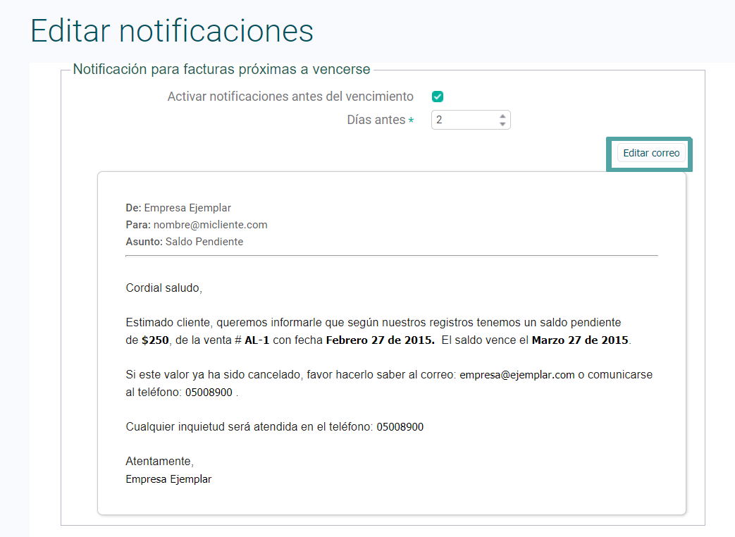 Notifica el vencimiento de facturas de venta a tus clientes. Notifica el vencimiento de facturas de venta a tus clientes.